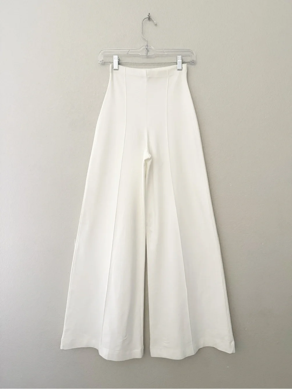 Ripley Rader Ponte Knit Wide Leg Pant XS Off White Pull On Stretch Minimalist - Picture 6 of 11